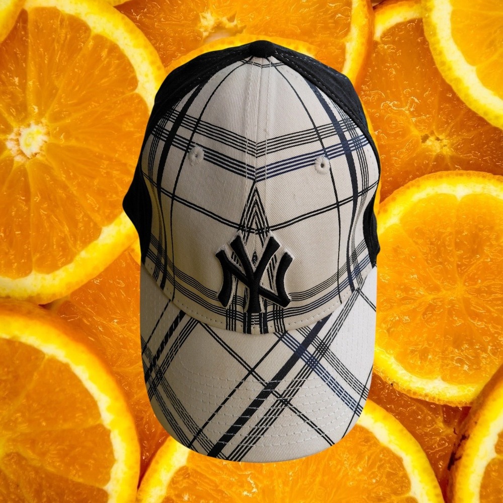 New Era New York Yankees 39THIRTY Plaid Navy‎ Stretch Fit Hat Mens Large-XLarge